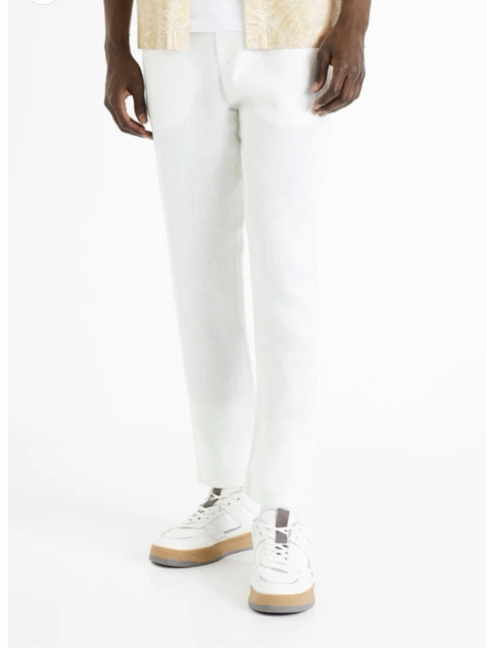 NEW CELIO Mens Linen Cotton Chino Pants White 33/30" NWT